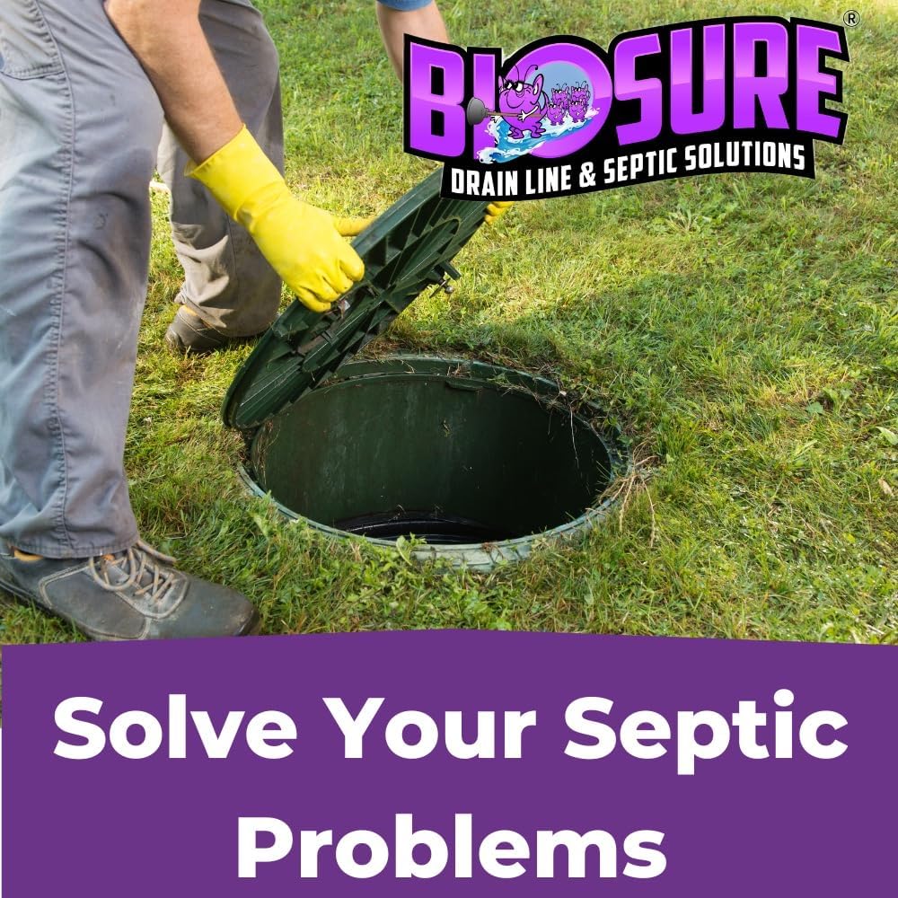 SeptiComplete Powder Pods: 6-Month Supply Effortless Septic Tank Enzymes for Septic Tank and Drain Field Cleaner. For Septic Tank Pump, RV Septic Tank Treatment, and Plastic Septic Tank.